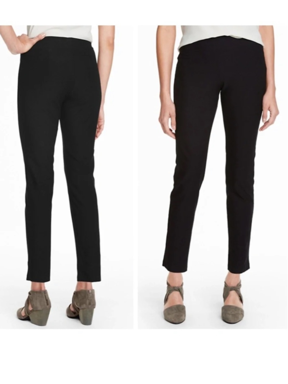 EILEEN FISHER Stretch-Crêpe Slim Straight Pants Large
